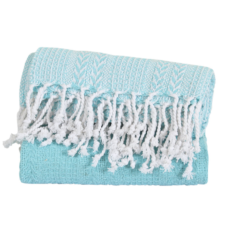 Jeté luxueux 100% coton, Aigue-marine