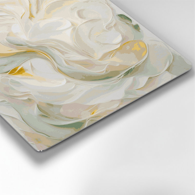 Aquarelle abstraite 63, art mural en métal beige