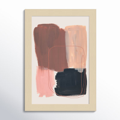 Abstract Brush Strokes 120 by Mareike Bohmer Wood Framed Wall Art Print