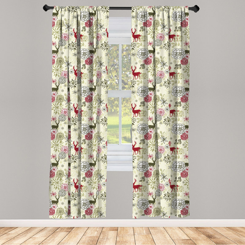 Winter Semi-Sheer Rod Pocket Curtain Panels, 28" x 95"