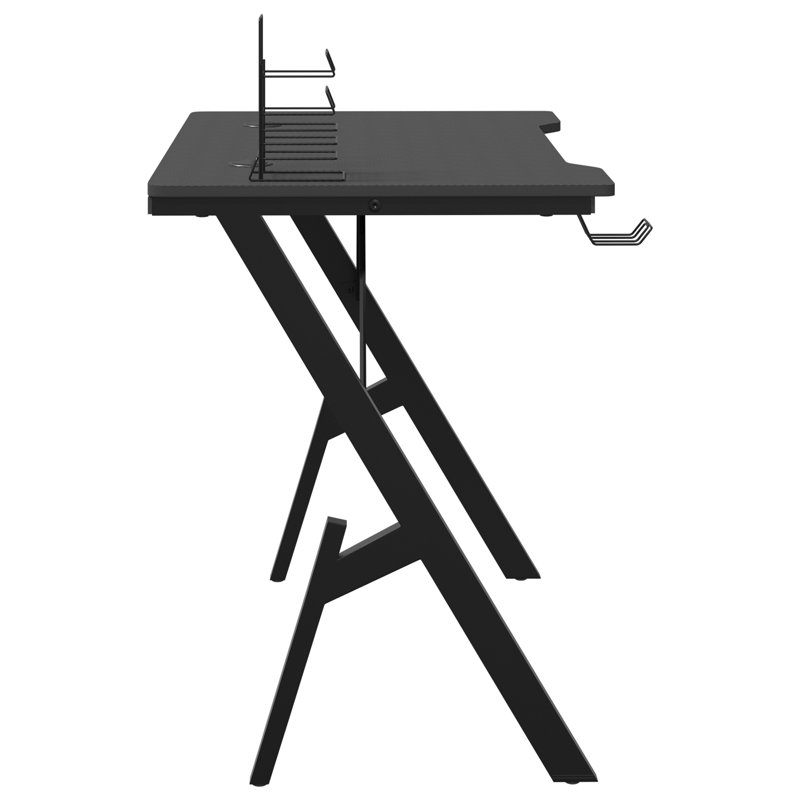 Gaming Desk, 75cm H x 90cm W x 60cm D, Black
