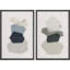 Mid-Century, formes géométriques pastel bleues et vertes, formes abstraites modernes sur toile, 2 pièces-92285119-92285120