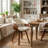 Modern Upholstered Dining Chairs, Beige Fabric With Wooden Legs, Soft Padded Seat And Back, Scandinavian Kitchen And Dining Room Side Chairs​​-485555606