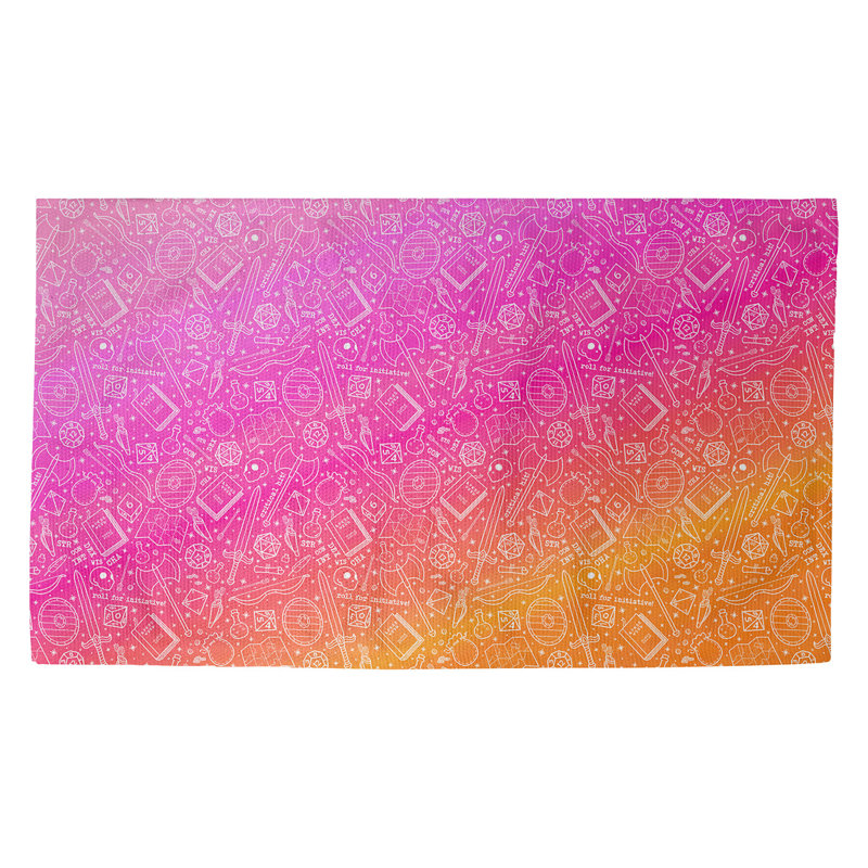 Tapis jaune/rouge/rose dégradé rpg Avicia, Rectangle 2 pi 2 po x 3 pi 4 po