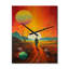 Mystic Wandering Through The Rainbow Desert I - Abstract Landscape Very Large Wall Clocks-99635149