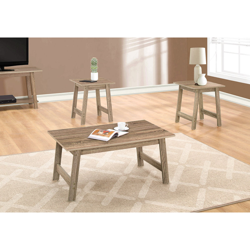 Ensemble de table, ensemble de 3 pièces, café, bout, côté, décor, salon, Taupe