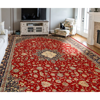 Ayon One-of-a-Kind 11'10 X 17'8 New Age Wool Area Rug in Red