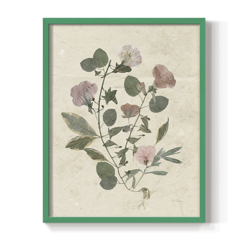 Pressed Arrangement I, reproduction encadrée - bois massif, Vert, H 30 po x l 24 po