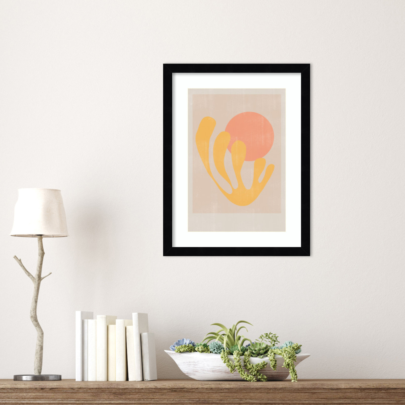 Giese "Modern Plant No. 2" Print, Black, 17" H x 13" W