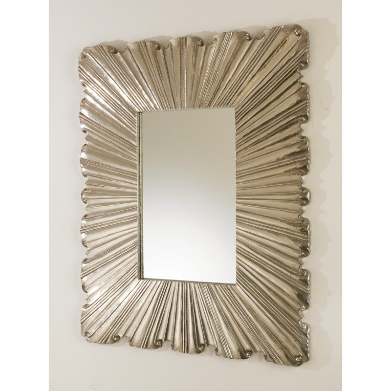 Linenfold Mirror, 39.25" H x 31.5" W, Silver