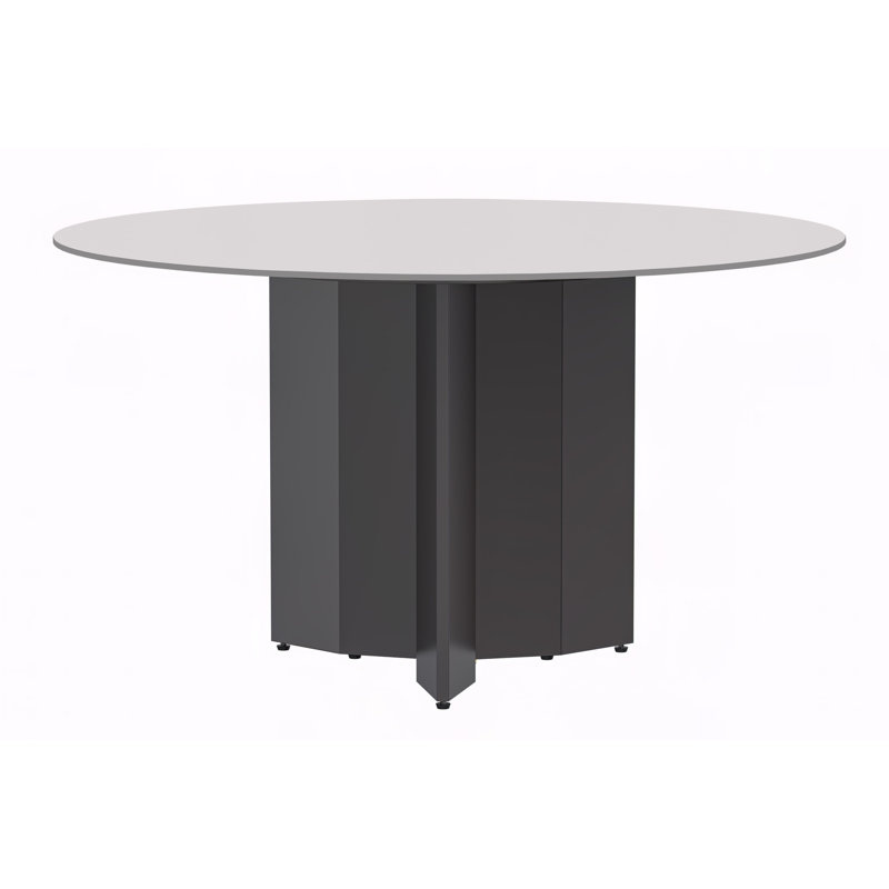 Table de salle à manger ronde Jabez, Blanc uni, H 29,5 po x l 60 po x P 60 po