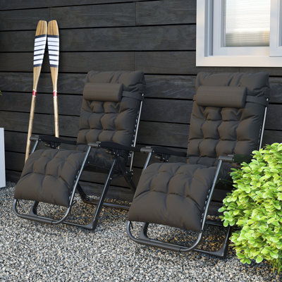 Fauteuil inclinable zéro gravité, chaise longue pliante avec coussin