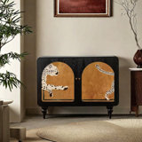 Modern Art deco solid wood accent cabinet.