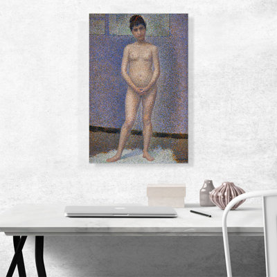 «Model Front View 1887» par Georges Seurat, reproduction d'art sur toile tendue