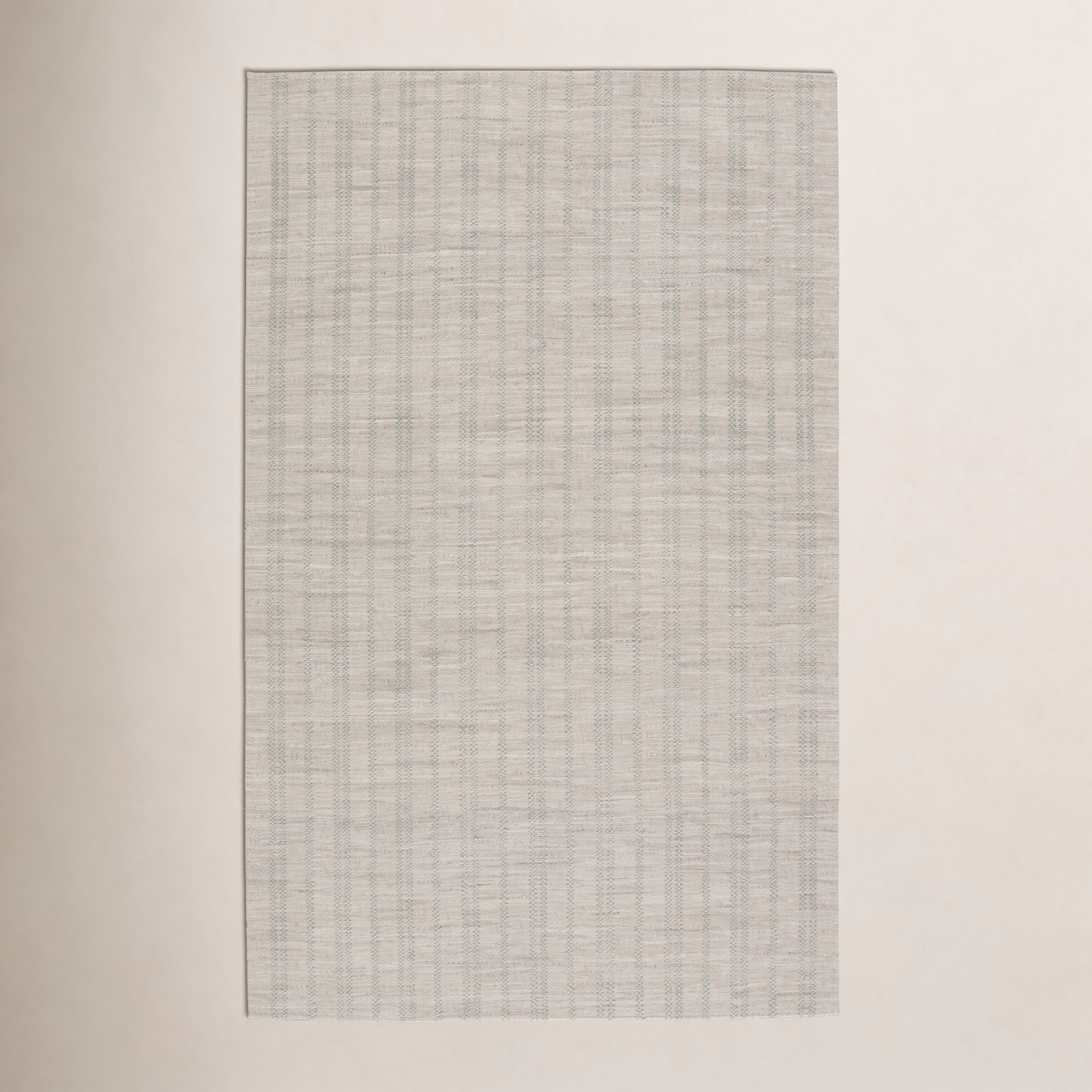 Ginevra Hand-Woven Striped Rug, Light Gray/Light Green, Rectangle 6' x 9'