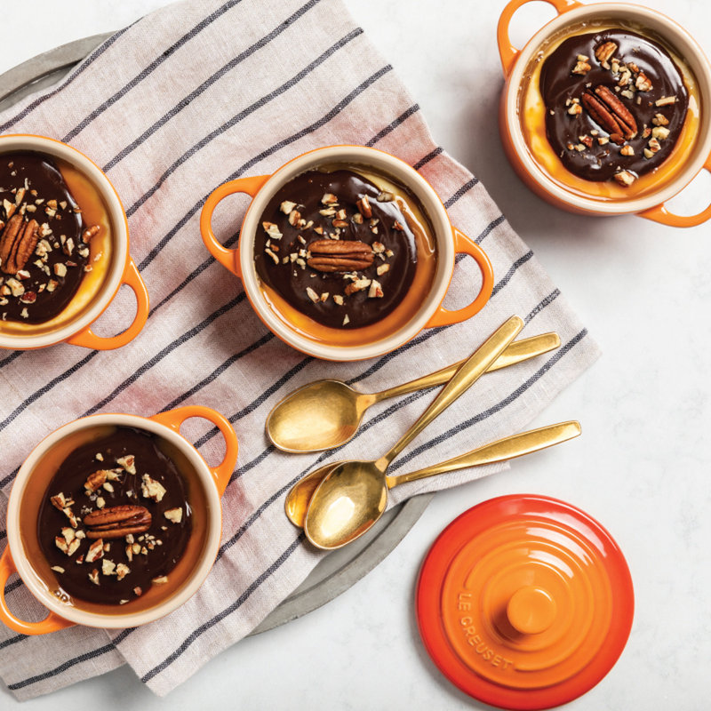 Le Creuset Stonware 8 oz. Mini Round Cocotte with Lid, Flame