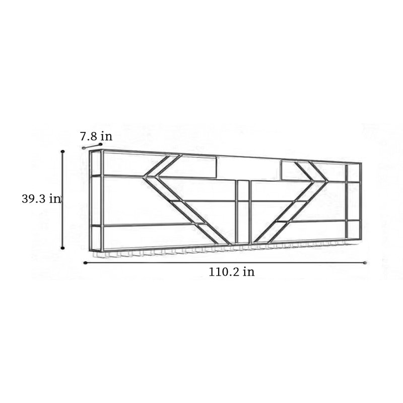 Support à vin, Doré, H 39,3 po x l 110,2 po x P 7,8 po