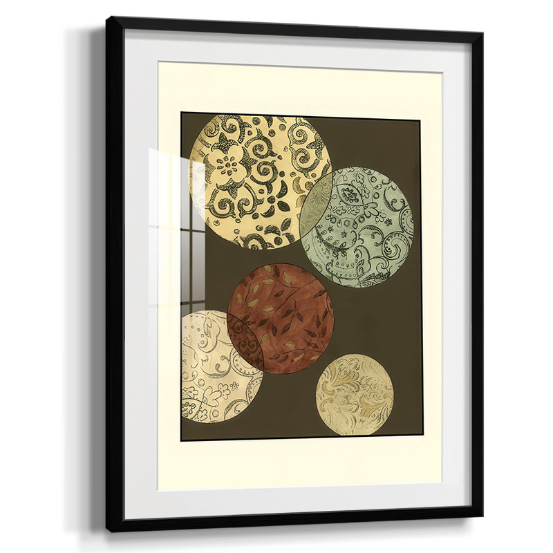 Small Pattern Composition II - Matted and Framed Under Acrylic Glass, Large Living Room Wall Art, Black