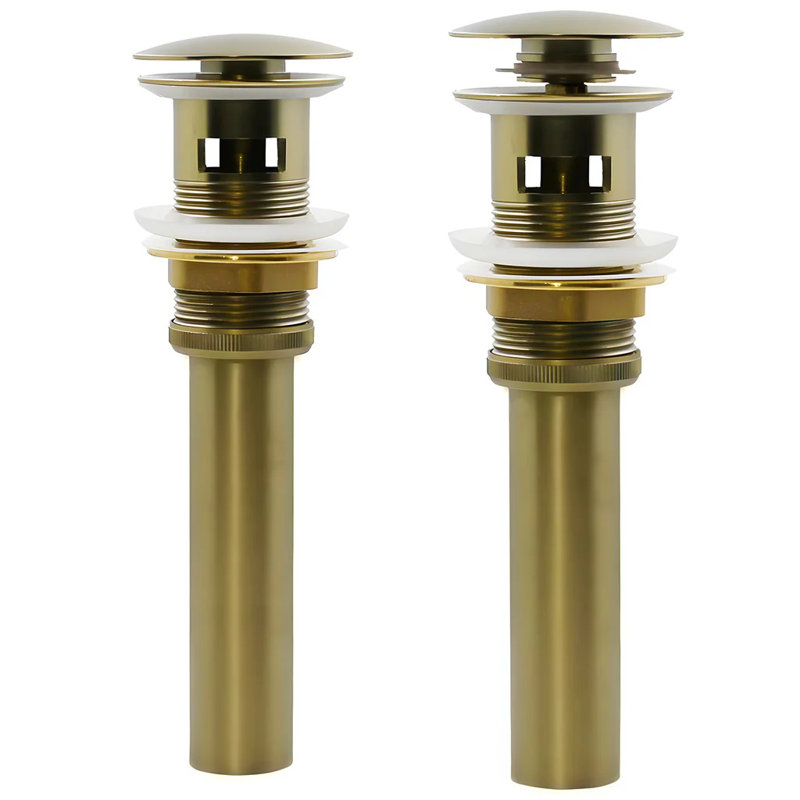 2.6'' W Pop-Up Bathroom Sink Drain, Satin Brass
