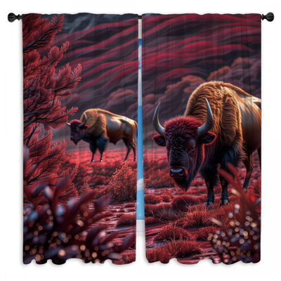 Rideau bison à rideau rouge Bison
