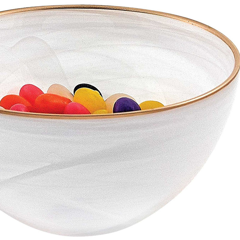 Deanne Glass Serving Bowl, 3" H x 17" W x 17'' D, Gold