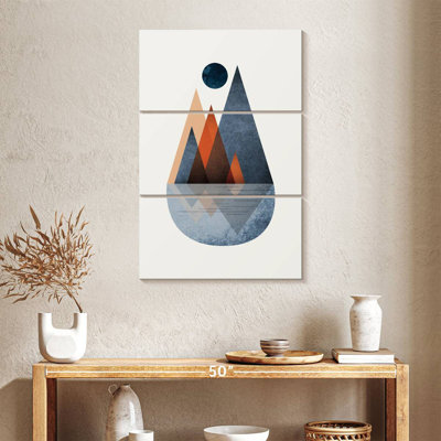 Avery minimaliste Mid-Century orange marine II