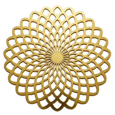 Elegant Wooden Trivet Placemats Set with Concentric Petal Cutout Design for Dining and Christmas Decor