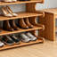 Range-chaussures en bambou à quatre niveaux de ton naturel - Robuste, capacité de charge élevée et polyvalence - Une excellente solution de rangement pour la maison