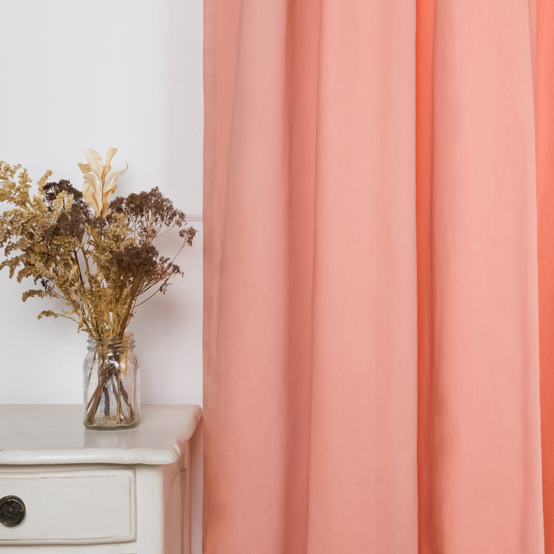 Rideau en mélange de coton Desma, L 52 po x L 84 po, Rose