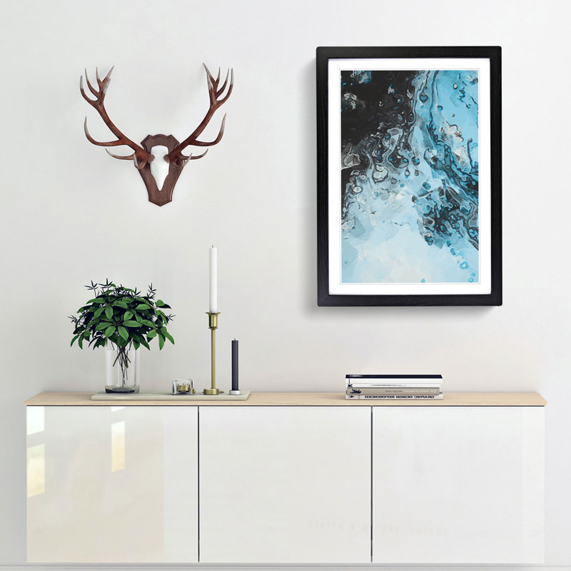 Liquid Movement in Abstract - Picture Frame Graphic Art Print, Black, 50cm H x 35cm W x 2cm D
