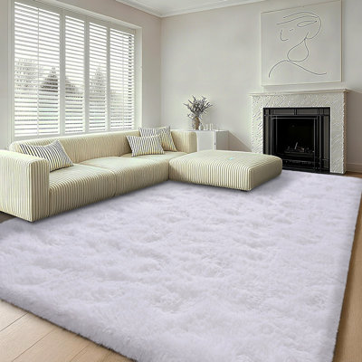 Tapis décoratif festif blanc ultra-antidérapant pour maison, parfait pour le salon, la chambre à coucher, la chambre de bébé et tout décor intérieur