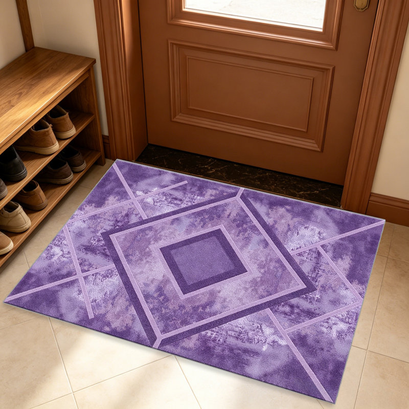 Purple Modern Geometric carpet-easy to clean, machine-washable, soft and comfortable; suitable for door mats, kitchens, living rooms, bedrooms, corridors, and laundry areas. Easy to clean, durable carpet for home decoration.