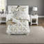Ensemble de literie de luxe en satin de coton très grand, édredon surdimensionné à motif floral moderne pour toutes les saisons
