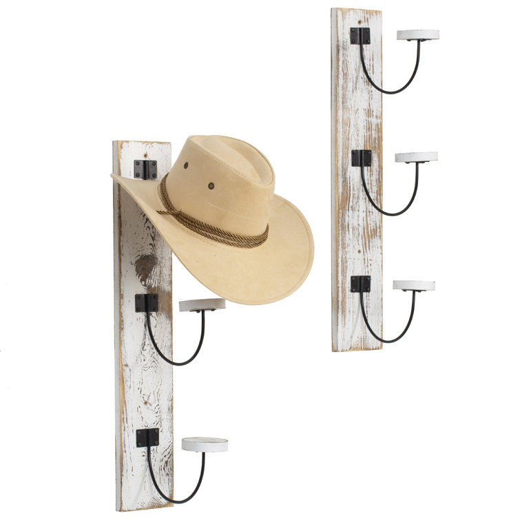 Modern JP Adhesive Hat Hooks for Wall (6-Pack) - Cowboy Hat Rack, Wide Brim  Hat Organizer, Strong Hold Hat Hangers for Wall - White