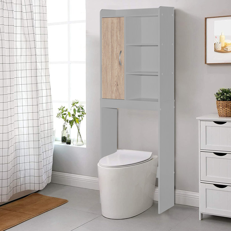 Over The Toilet Storage, Light Gray/Natural Oak
