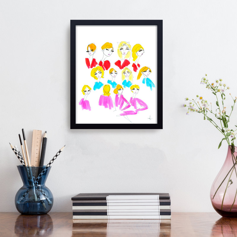 'Blondes' Framed Print Wall Art, 30" H x 24" W x 1.125" D, Framed Print, Black