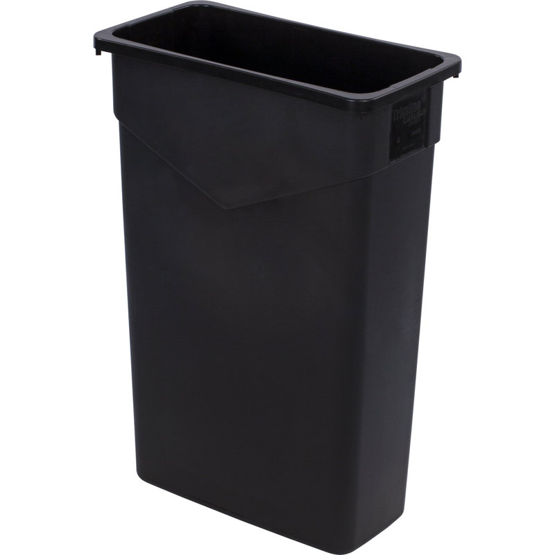 Plastic Open Kitchen Trash Can - 23 Gallons, Black