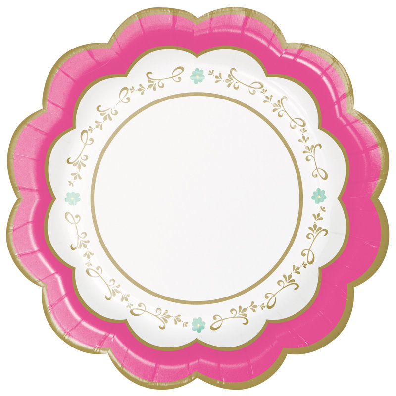 Assiette à dessert en papier festonné Floral Tea Party