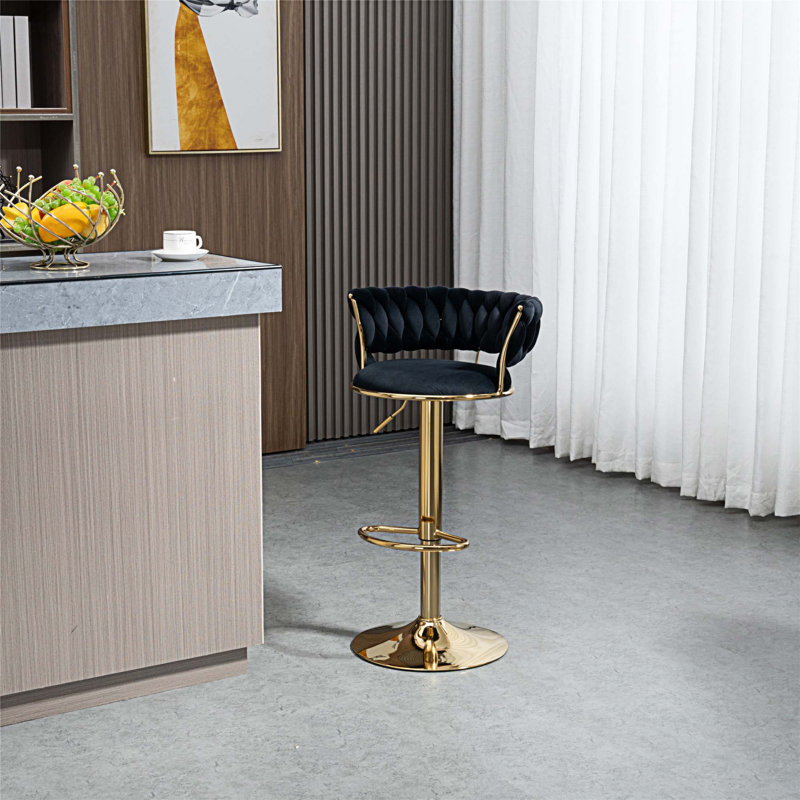 Tabouret pivotant à hauteur réglable Niambi, Noir