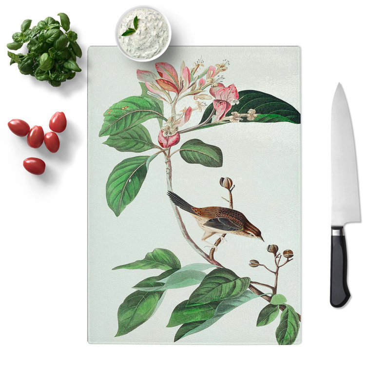 Tempered Glass Bachmans Finch Chopping Board, 28.5 cm W x 39 cm L