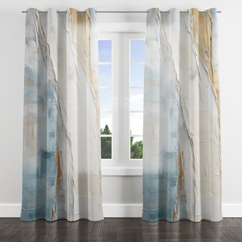 Ayca - Nautical Grommet Curtain - Velvet Room Darkening - 1 panel, Silver Grommets, 52" W x 84" L