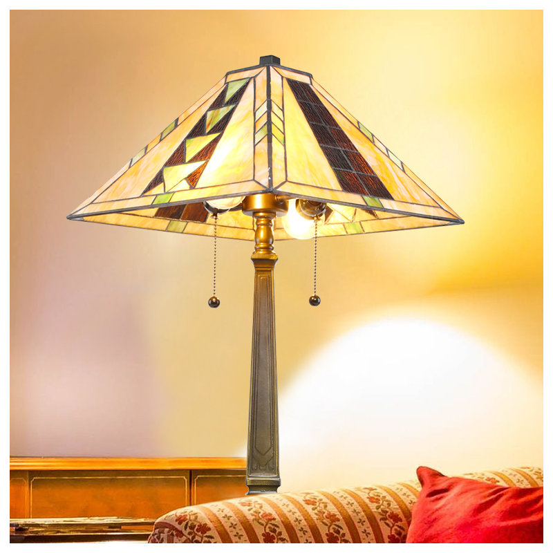 Lampe de table brune 23 po Tiffany Mission