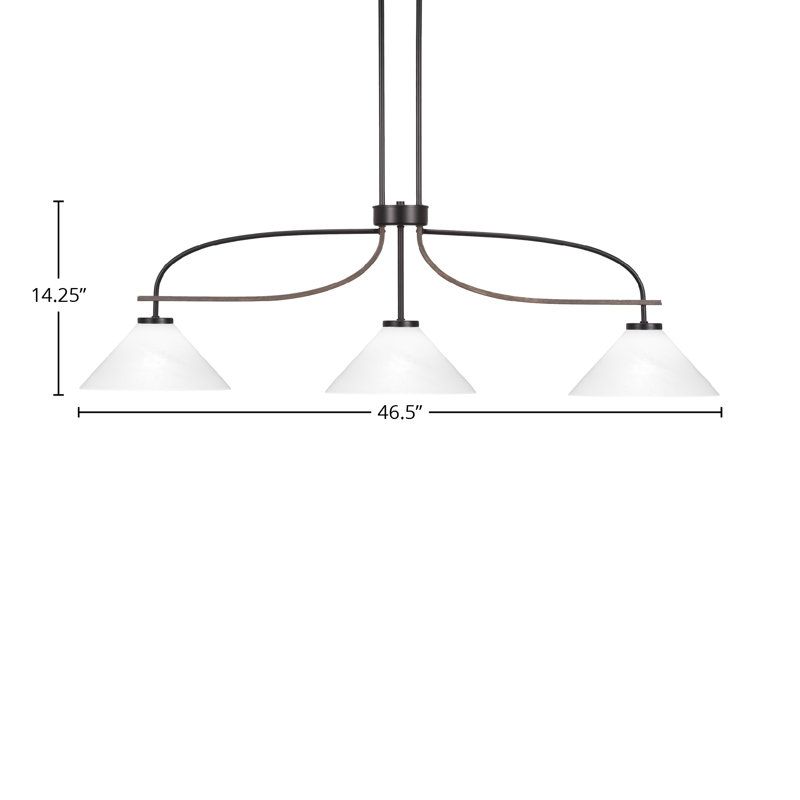Barre d'éclairage 3 lumières Monterey en noir mat et finition en métal d'aspect bois patiné peint avec verre de marbre blanc de 12 po