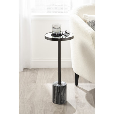 Ivy Bronx Hescott Mirrored Drink Table 10X10x24