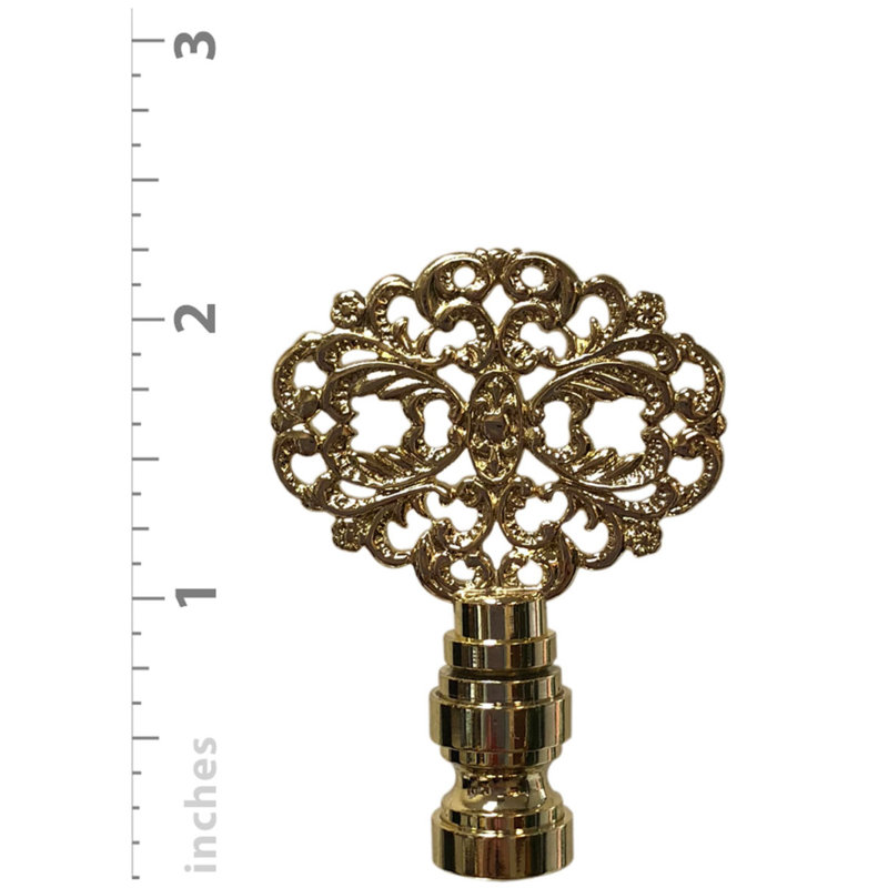 Faîteau lampe filigree floral, Laiton poli