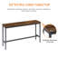 Ensemble de table de bar industriel avec 3 tabourets de bar rembourrés en polyuréthane brun rustique et noir 63 x H 15,7 x H 37,5 H