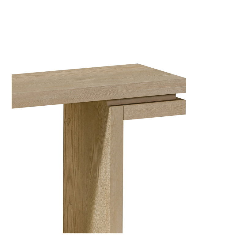 Console très large en placage de bois véritable de 66 po, canapé minimaliste derrière le canapé pour le vestibule, le couloir, le salon, le bureau à domicile, chêne vieilli