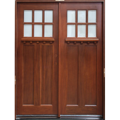 61.25'' x 81.5'' Glass Wood Front Entry Doors