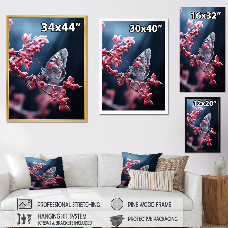 «Winter Enchanted Frost I», reproduction d'art sur toile, H 32 po x l 16 po x P 1 po, Cadre simple noir