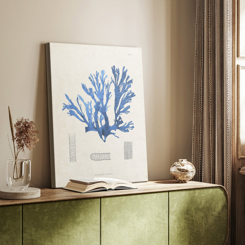 Algues bleues bleues - galerie Cavas sur mesure, H 27 po x l 18 po